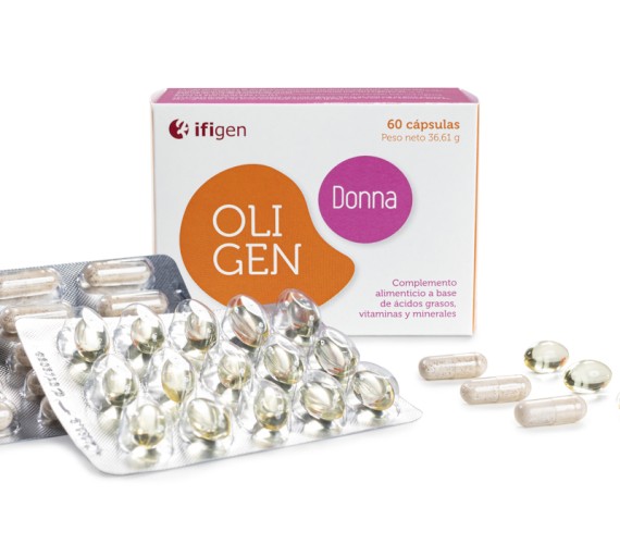 Oligen Donna DHA 80% TG Omega-3 con múltiples beneficios para la mujer.